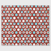 KiniArt Dogs Snowman Kerstmis Cadeaupapier (Vlak)