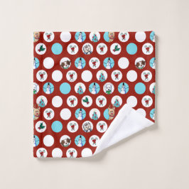 KiniArt Dogs Snowman KerstmisKiniKunsthonden en sn Washandje