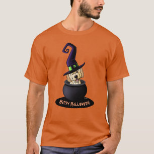 KiniArt Doodle Dog Heksen Halloween T-Shirt