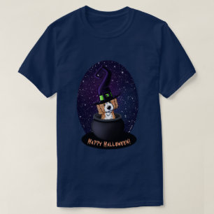 KiniArt Doodle Dog Witch Halloween Card T-shirt