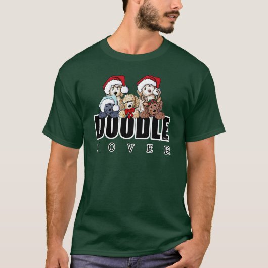 KiniArt Doodle Lover Christmas T-Shirt (Voorkant)