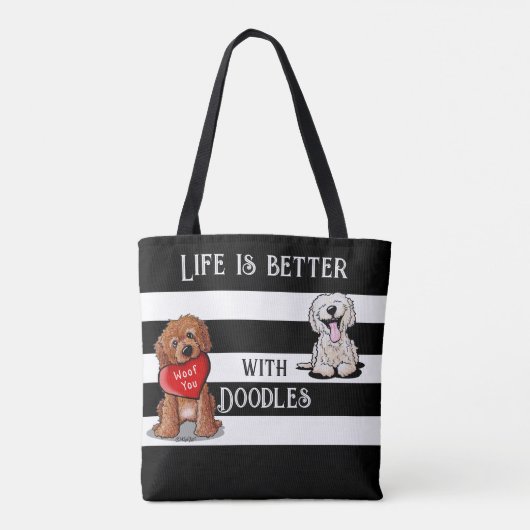 KiniArt DoodleMoji Canvas tas (Achterkant)