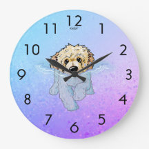 KiniArt DoodleMoji Goldendole Large Clock