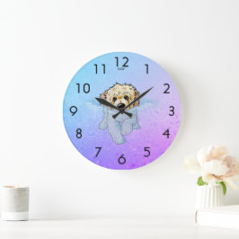 KiniArt DoodleMoji Goldendole Large Clock Grote Klok
