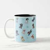 KiniArt Doodlemoji Goldendole Tweekleurige Koffiemok (Links)