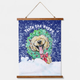 KiniArt DoodleMoji Goldendoodle Kerstmis Hangend Wandkleed