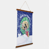 KiniArt DoodleMoji Goldendoodle Kerstmis  Hangend Wandkleed (Gebogen)