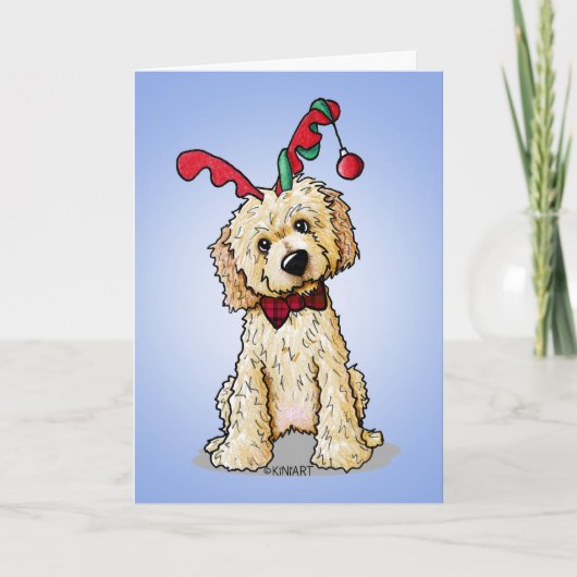 KiniArt DoodleMoji Reindeer-kerstKaart Kaart (Voorkant)