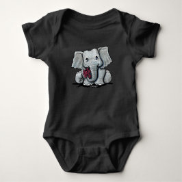 KiniArt Elephant Baby T-Shirt Baby Bodysuit