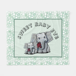 KiniArt Elephant Fleece Blanket Deken