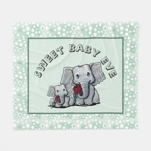 KiniArt Elephant Fleece Blanket Deken (Voorkant (Horizontaal))