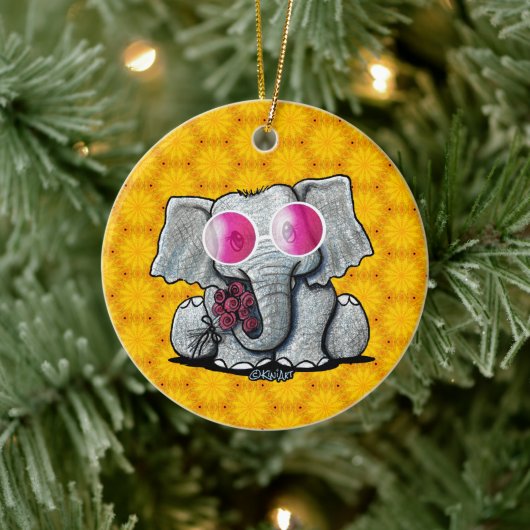 KiniArt Elephant Keramisch Ornament (Boom)