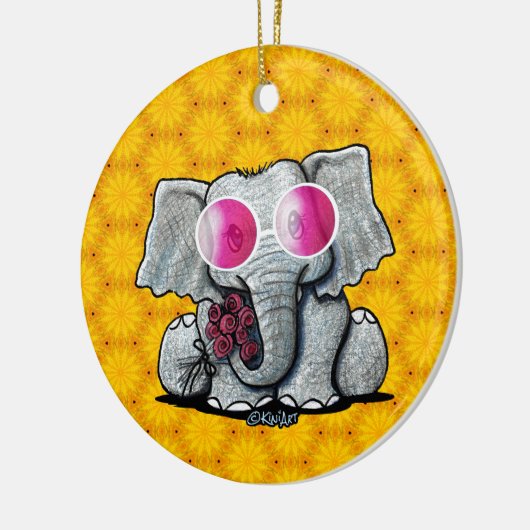 KiniArt Elephant Keramisch Ornament (Links)