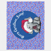 KiniArt Elephant-kerstfeest Fleece Blanket (Voorkant)