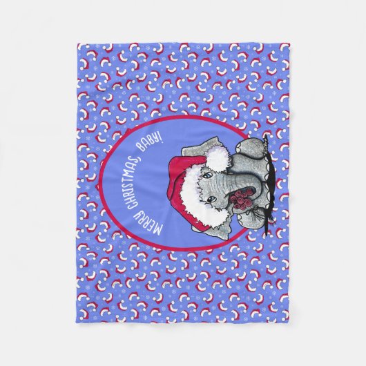 KiniArt Elephant-kerstfeest Fleece Blanket (Voorkant)