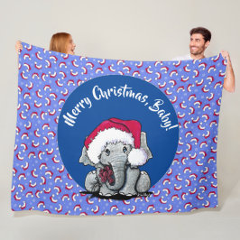 KiniArt Elephant-kerstfeest Fleece Blanket Deken