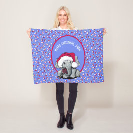 KiniArt Elephant-kerstfeest Fleece Blanket Deken