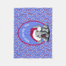 KiniArt Elephant-kerstfeest Fleece Blanket Deken