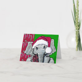 KiniArt Elephant-kerstKaart Feestdagen Kaart