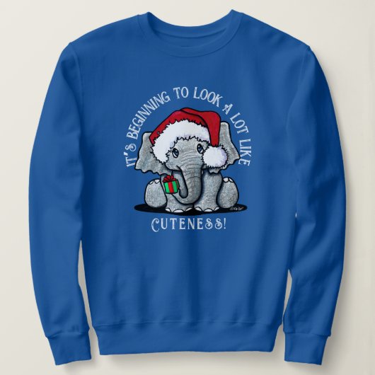 KiniArt Elephant-kerstshirt Trui (Design voorkant)