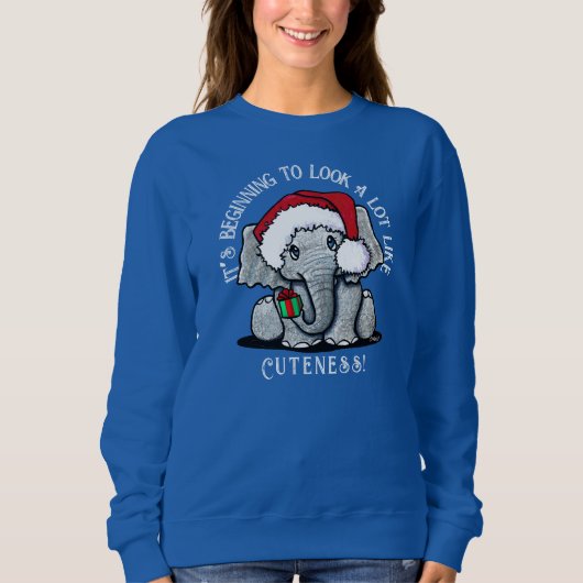 KiniArt Elephant-kerstshirt Trui (Voorkant)