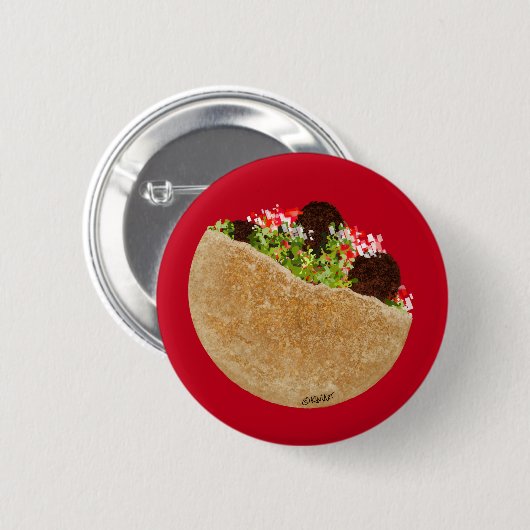 KiniArt Falafel Sandwich-Button Ronde Button 5,7 Cm (Voorkant /achterkant)