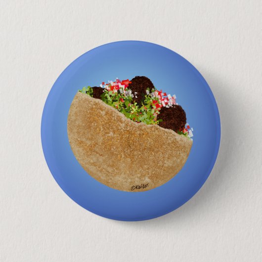 KiniArt Falafel Sandwich Ronde Button 5,7 Cm (Voorkant)