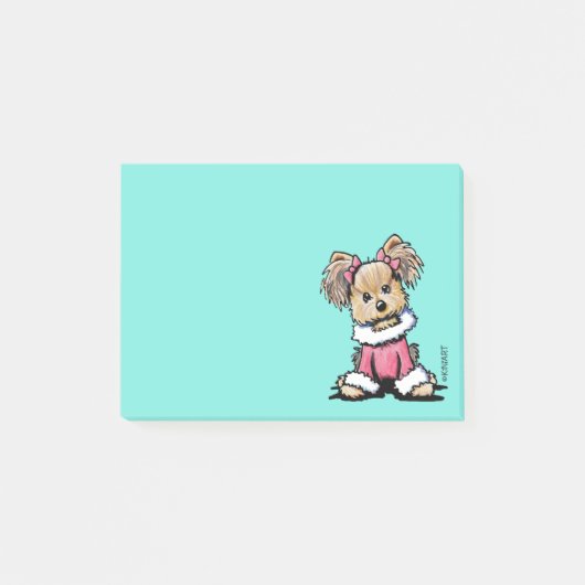 KiniArt Festive Yorkie Terrier Post-it® Notes (Voorkant)