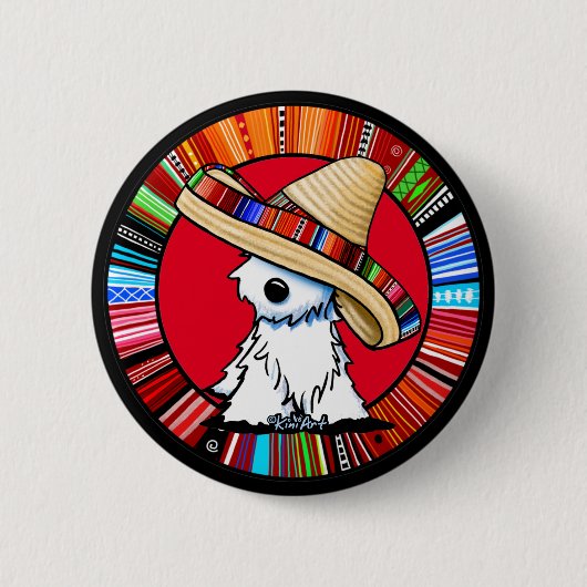 KiniArt Fiesta Westie Classic Ronde Button 5,7 Cm (Voorkant)