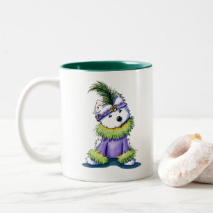 KiniArt Flapper Westie Tweekleurige Koffiemok