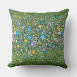 KiniArt Flower Garden Birds Butterflies Kussen