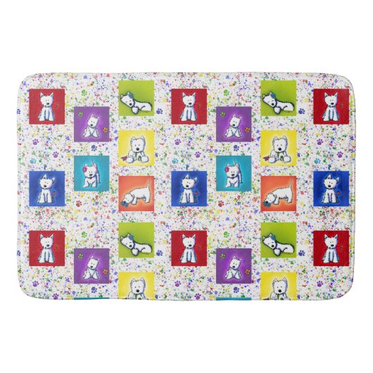 KiniArt Flowerbox Westies Badmat (Voorkant)