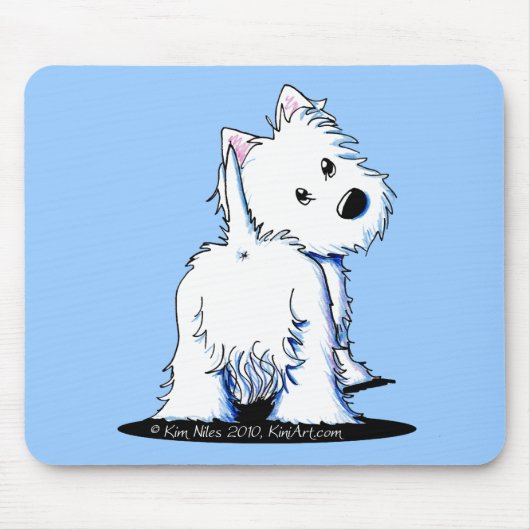 KiniArt Fluffy Butt Westie Muismat (Voorkant)