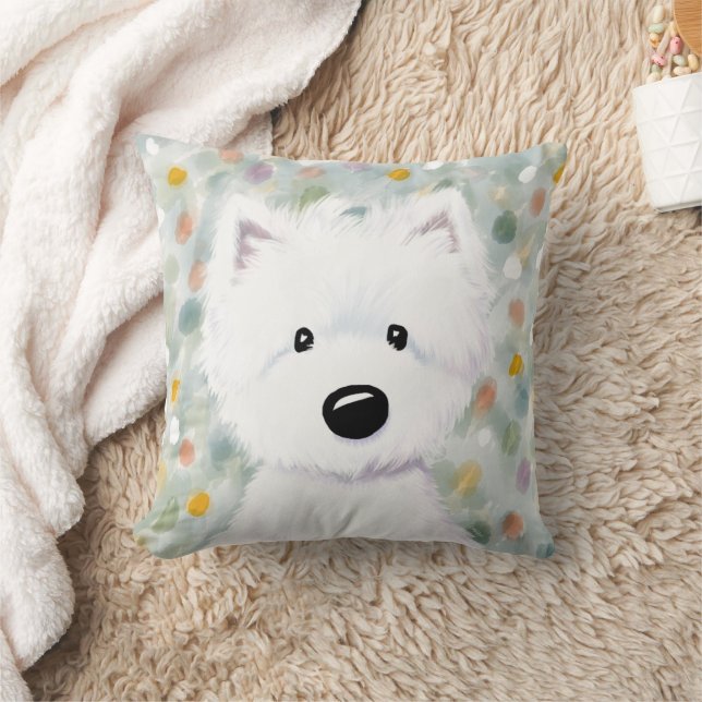 KiniArt Fluffy Westie Impressies Kussen (Deken)