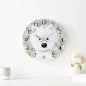 KiniArt Fluffy Westie Impressions Grote Klok (Huis)