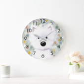 KiniArt Fluffy Westie Impressions Grote Klok (Huis)