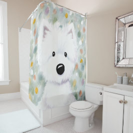 KiniArt Fluffy Westie Impressions Showgordijn Douchegordijn