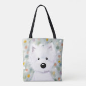 KiniArt Fluffy Westie Impressions Tote Bag (Achterkant)