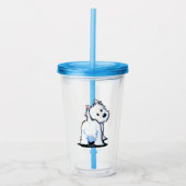 KiniArt Fluffyt Westie Acrylic Tumbler Acryl Drinkbeker (Voorkant)