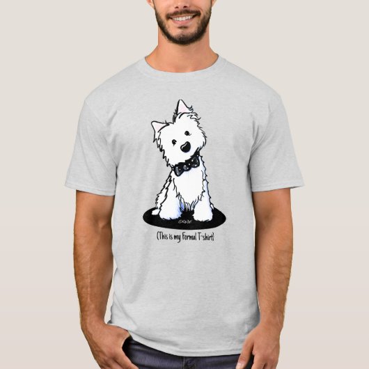 KiniArt Formal Draag Westie T-Shirt (Voorkant)
