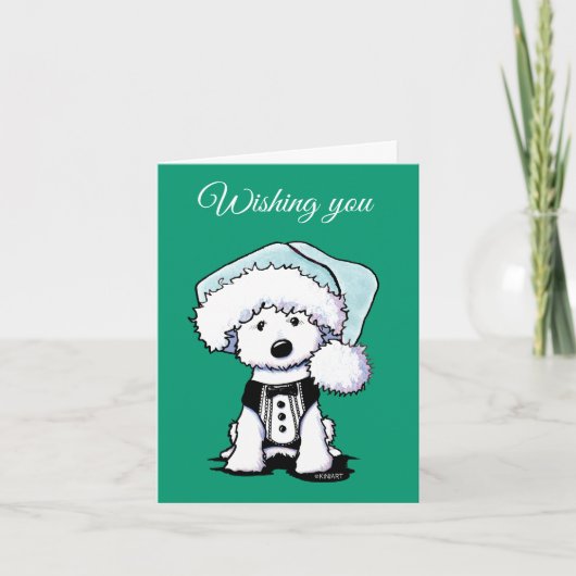 KiniArt Formal Westie Dog-kerstKaarten Feestdagen Kaart (Voorkant)