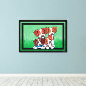 KiniArt Four Brittany Dogs Art Canvas Afdruk (Insitu (Houten vloer))