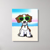 KiniArt French Brittany Dog Beach Canvas Afdruk (Voorkant)