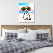 KiniArt French Brittany Dog Beach Canvas Print (Insitu (Slaapkamer))