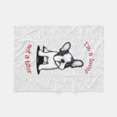 KiniArt French Bulldog Fleece Blanket Deken (Voorkant (Horizontaal))