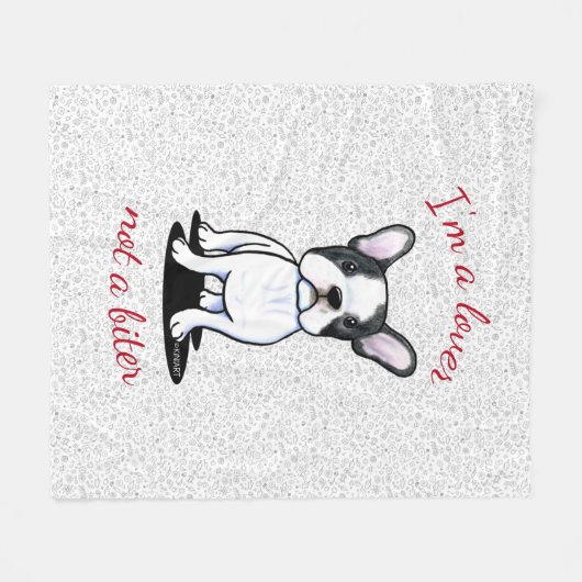 KiniArt French Bulldog Fleece Deken (Voorkant (Horizontaal))