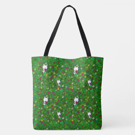KiniArt Garden Westies All-Over Print Tote Bag (Achterkant)