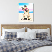 KiniArt German Shepherd Beach Canvas Afdruk (Insitu (Slaapkamer))