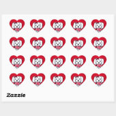 KiniArt Gidget Portrait Red Heart Stickers (Vel)