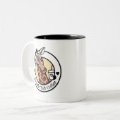 KiniArt Giraffe Coffee Tweekleurige Koffiemok (Voorkant links)